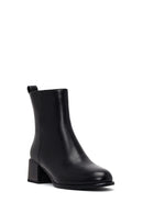 Women's Black Zippered Low Heel Boots | Derimod