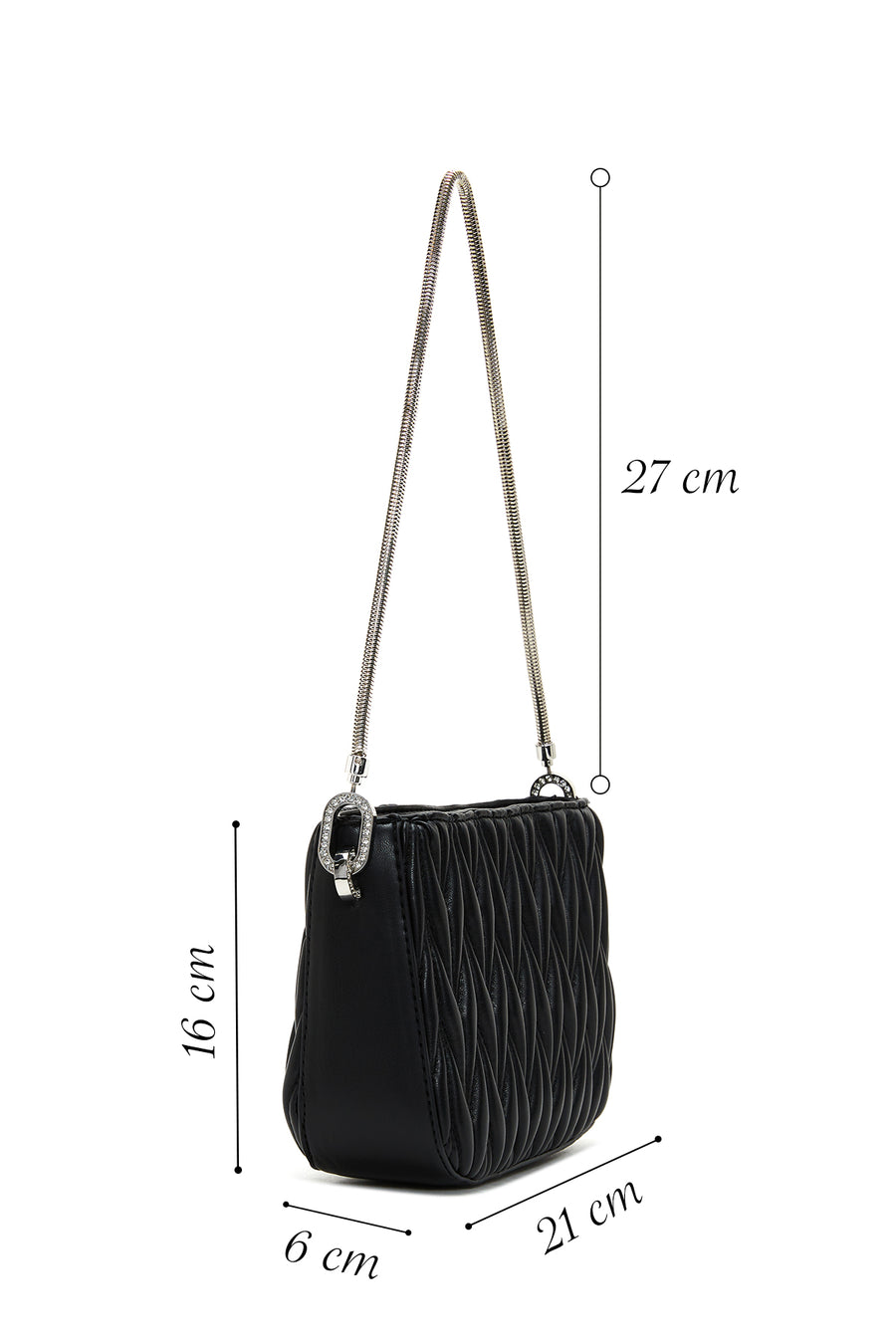 Women's Black Quilted Shoulder Bag