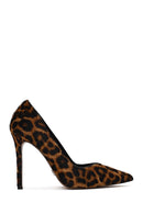 Kadın Leopar Yüksek İnce Topuklu Deri Stiletto | Derimod