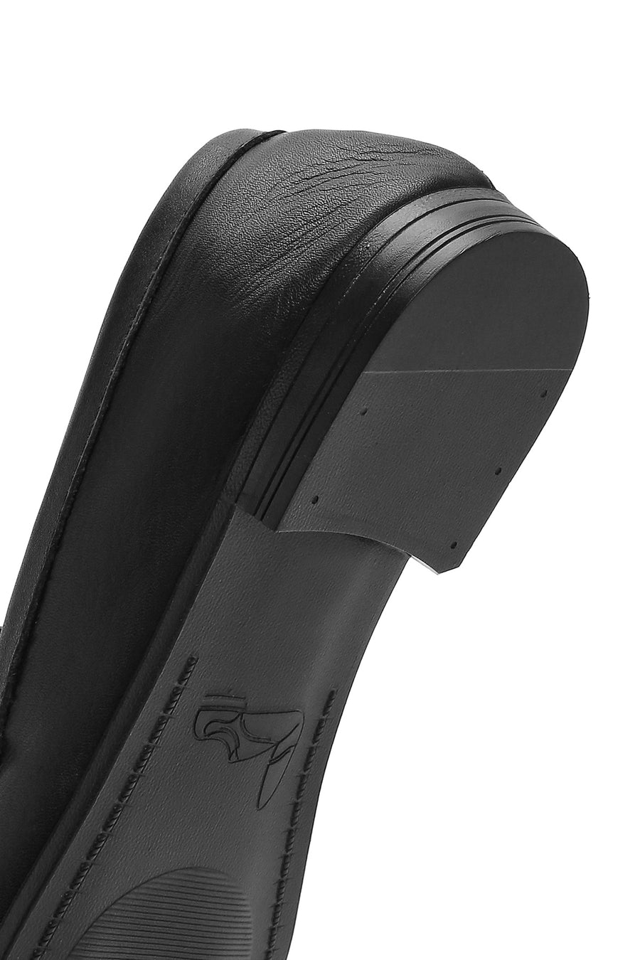 Women's Black Leather Masculine Loafer