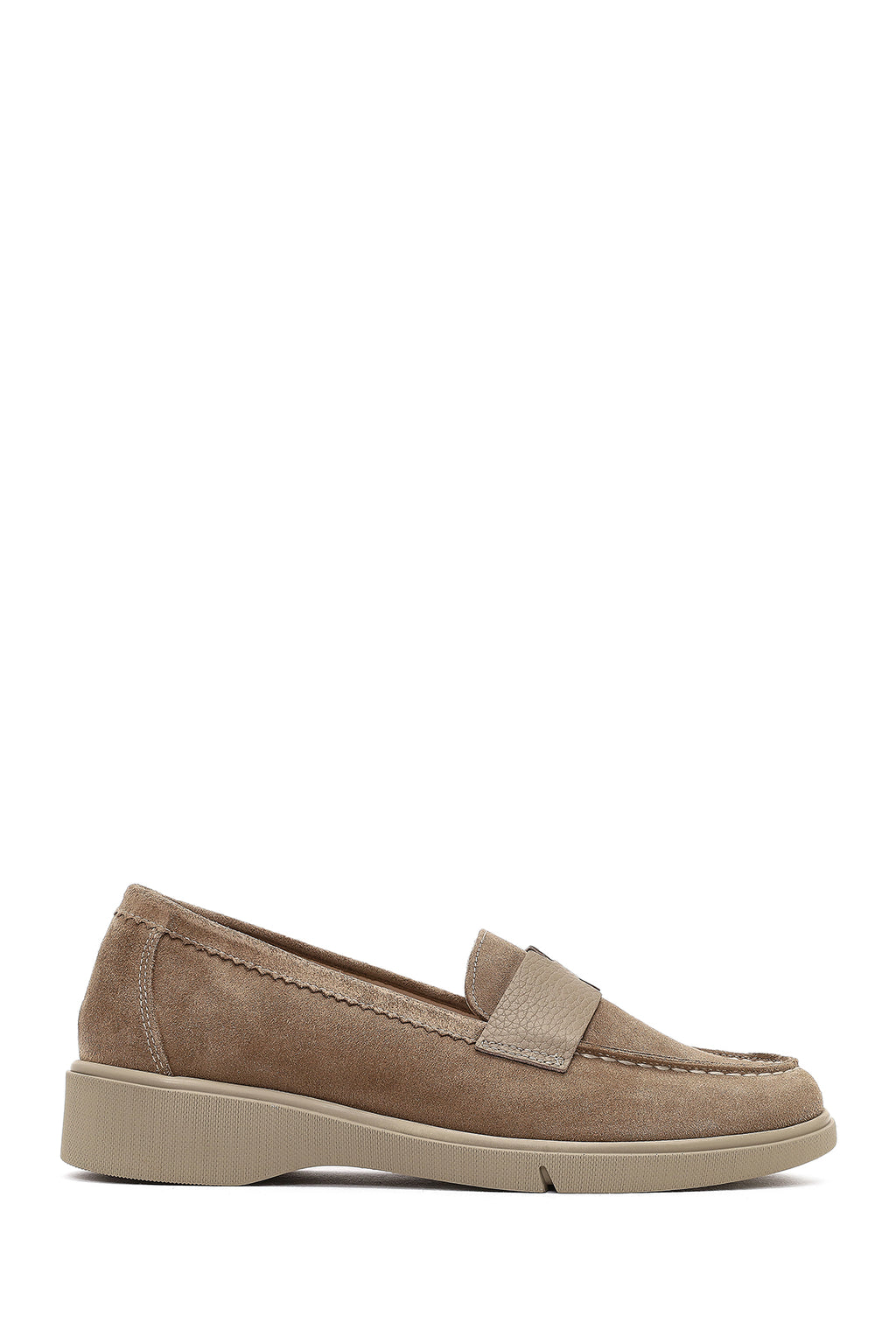 Kadın Vizon Süet Deri Comfort Loafer