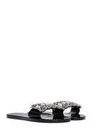 Women's Black Jelly Stone-Embellished Slippers | Derimod