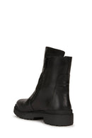 Geox Women's Black Nevegal Abx Leather Zippered Boots | Derimod