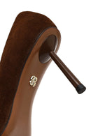 Women's Brown Thin Heeled Suede Leather Stiletto | Derimod