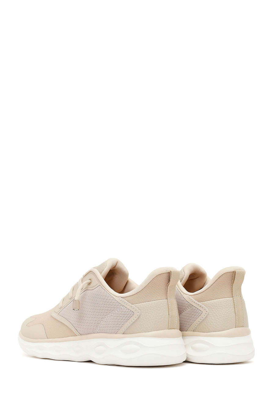 Derimod Zero Women's Beige Laced Thick Soled Fabric Sneakers
