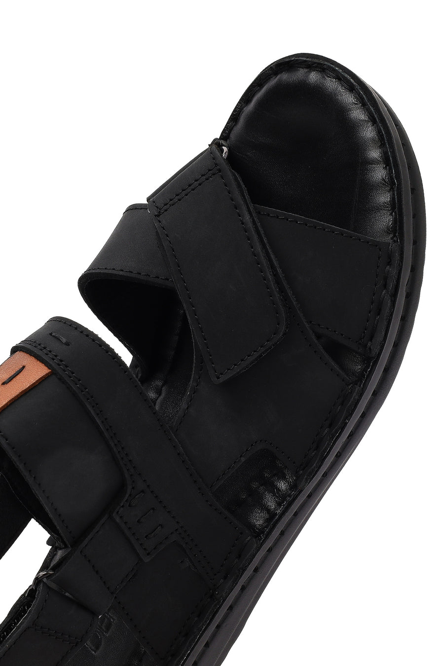 Men's Black Leather Sandals