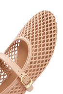 Women's Beige Buckled Jelly Ballerinas | Derimod