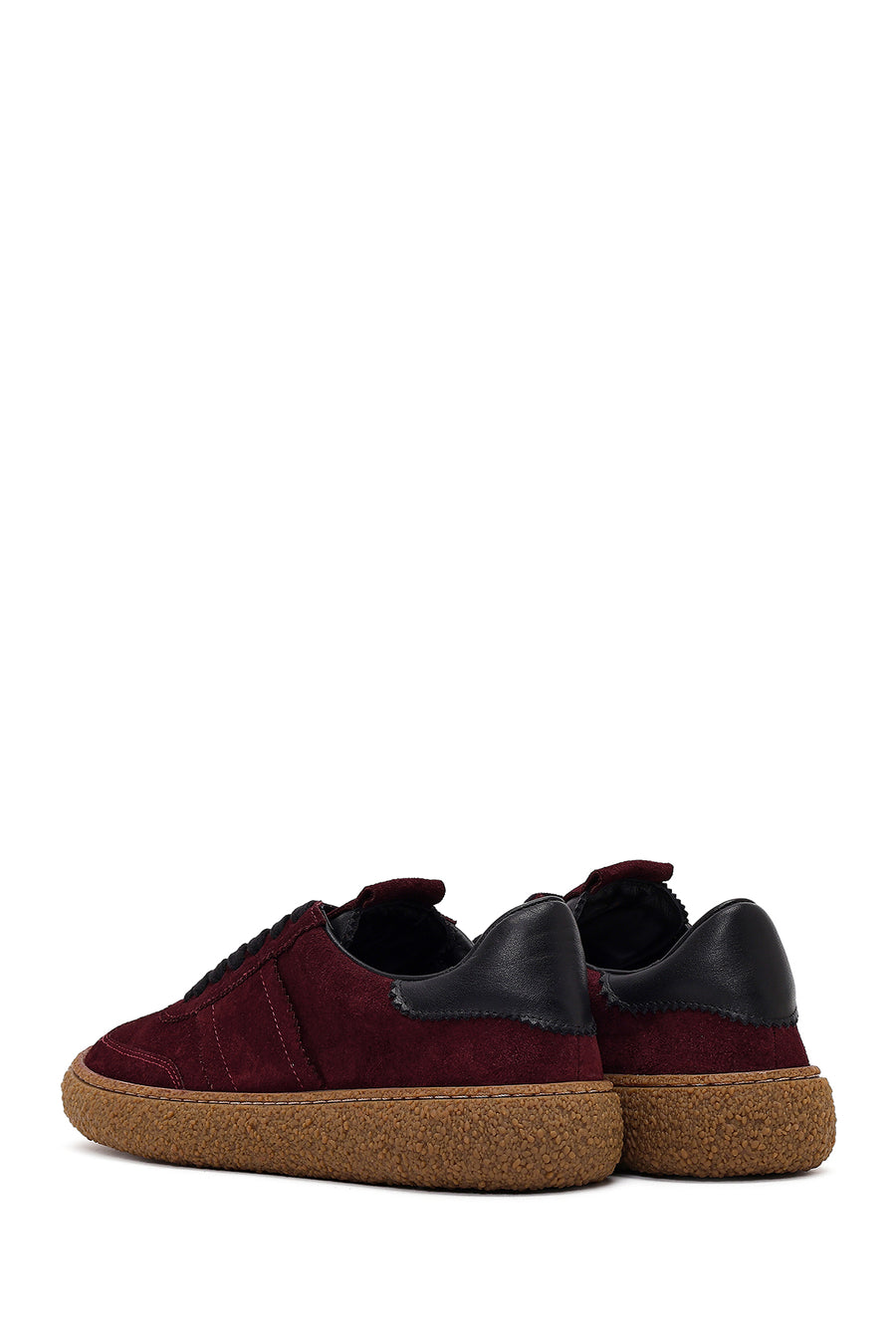 Women's Burgundy Suede Leather Sneaker