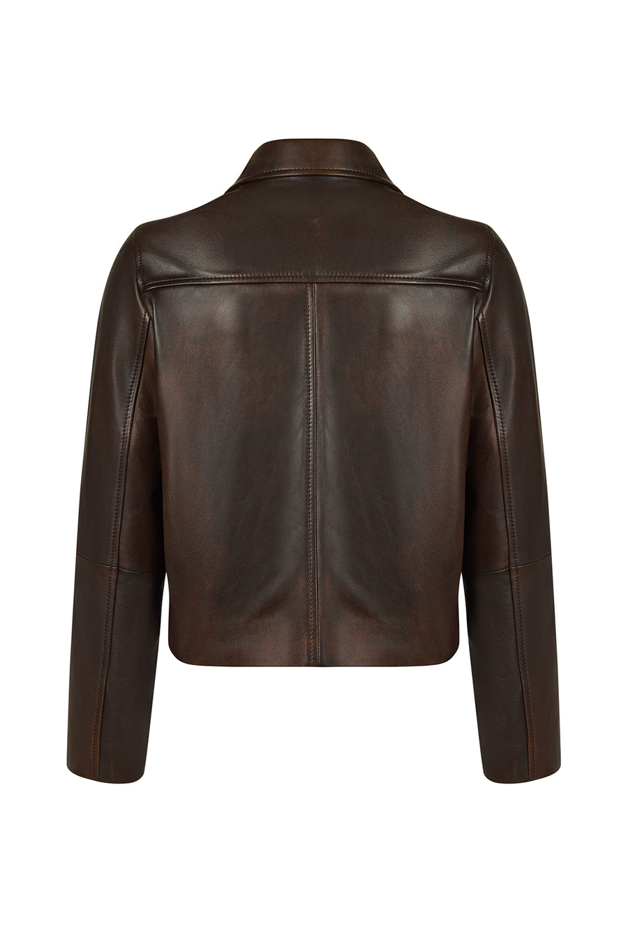 Jill Woman Brown Short Leather Jacket