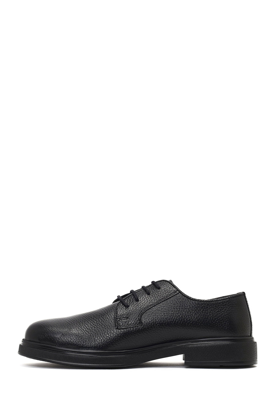 Men's Black Lace-Up Leather Casual Shoes