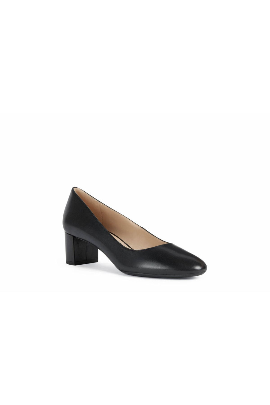 Geox Women's Black Pheby 50 Leather Thick Heeled Shoes
