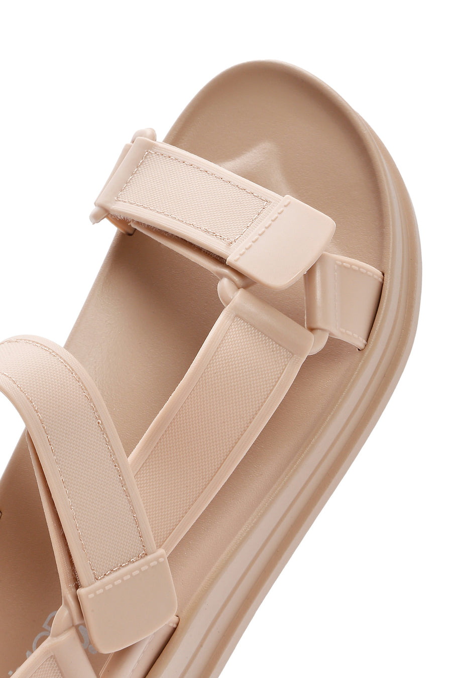 Women's Beige Strappy Thick Soled Jelly Sandals