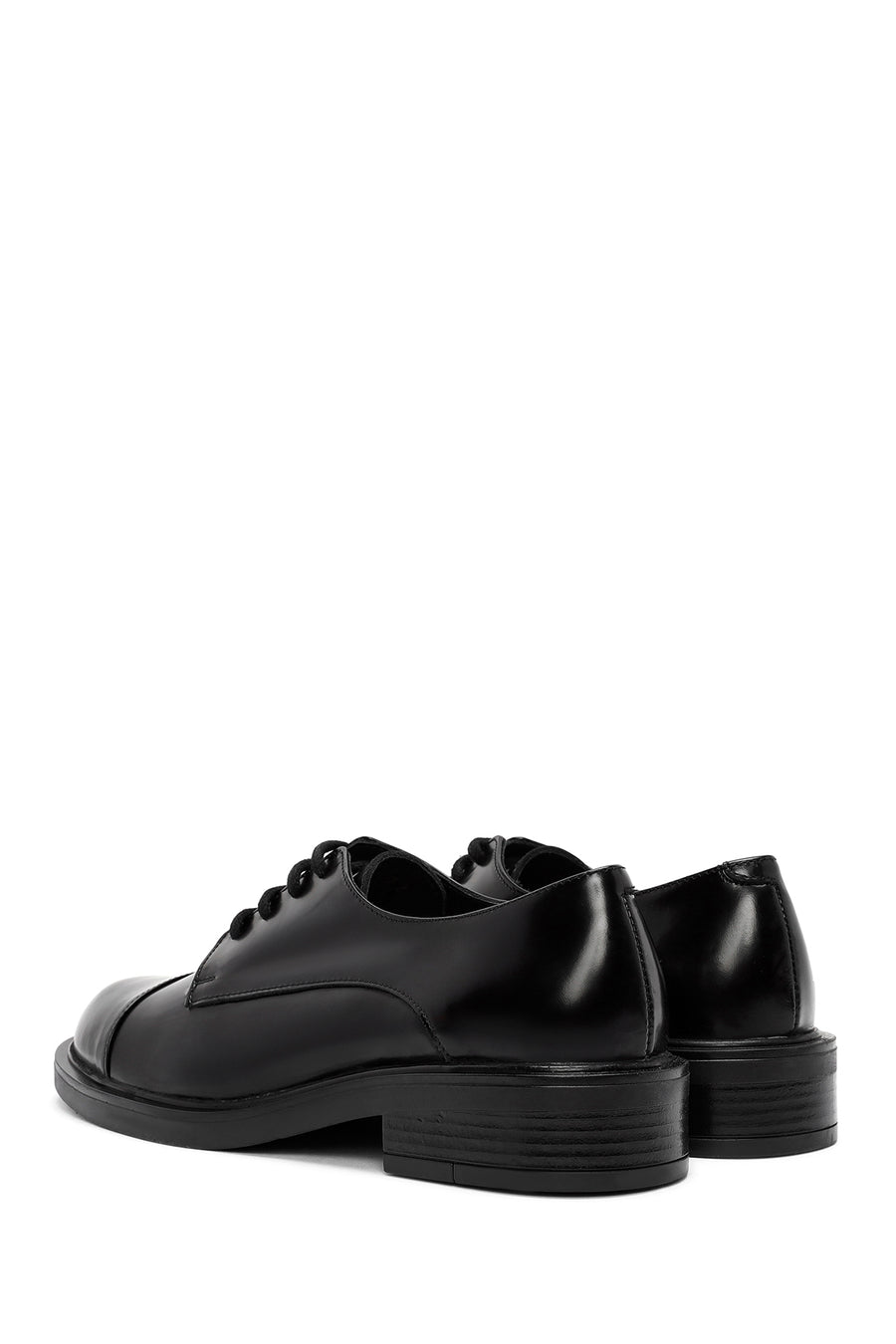 Women's Black Lace-up Leather Classic Shoe
