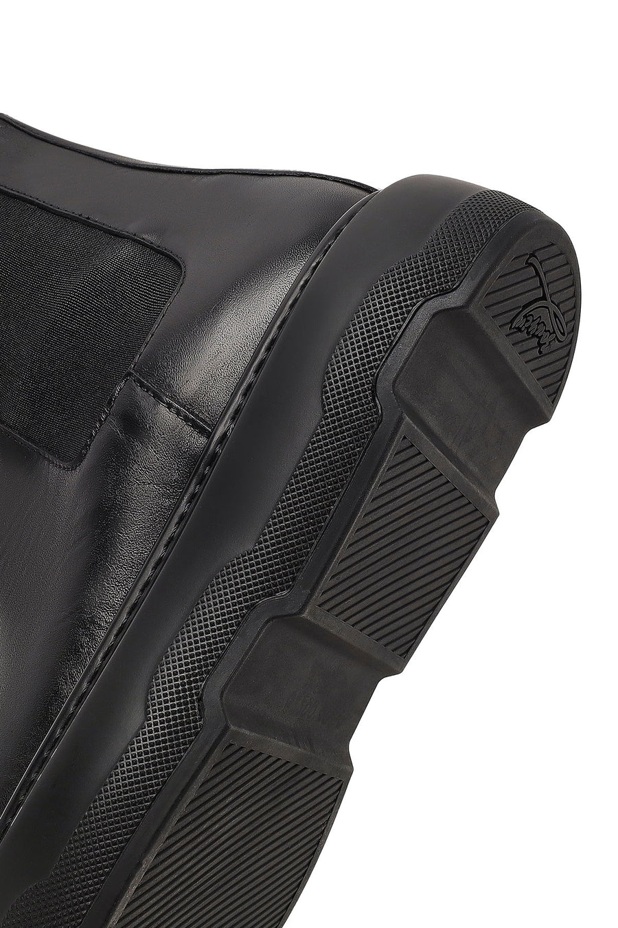 Men's Black Thick-Soled Leather Chelsea Boot