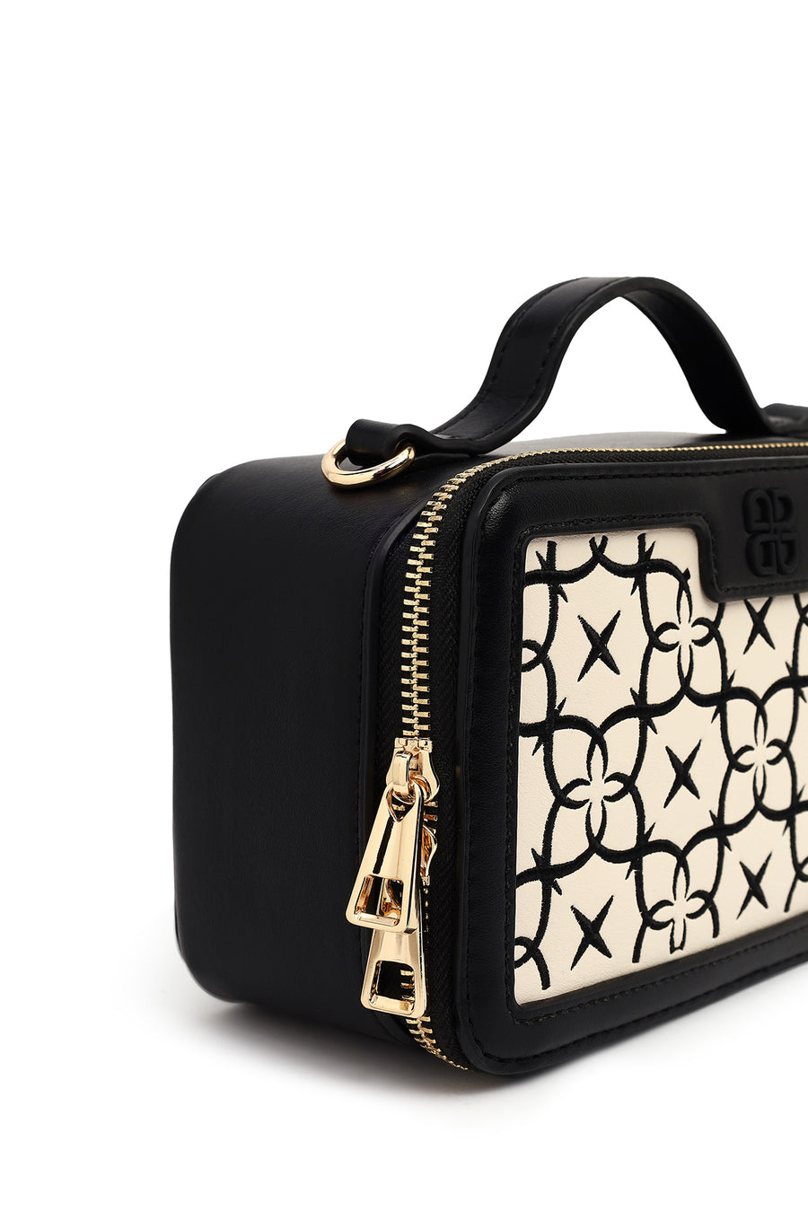 Women's Black Long Strap Printed Shoulder Bag
