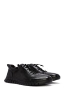 Derimod Fly Male Black Lace-Up Leather Casual Sneaker | Derimod