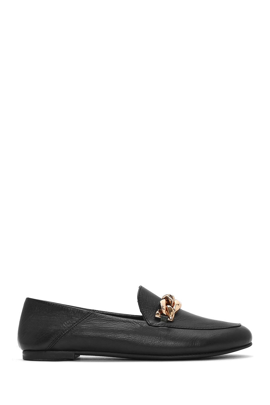 Kadın Siyah Deri Maskülen Loafer 25SFD290118 | Derimod