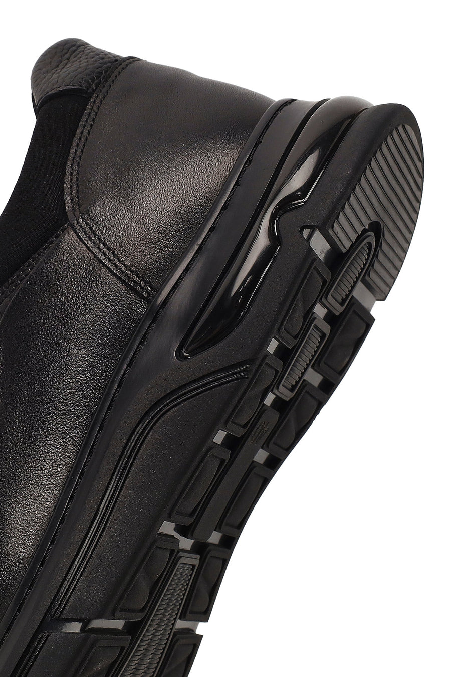 Male Black Leather Casual Comfort Sneaker