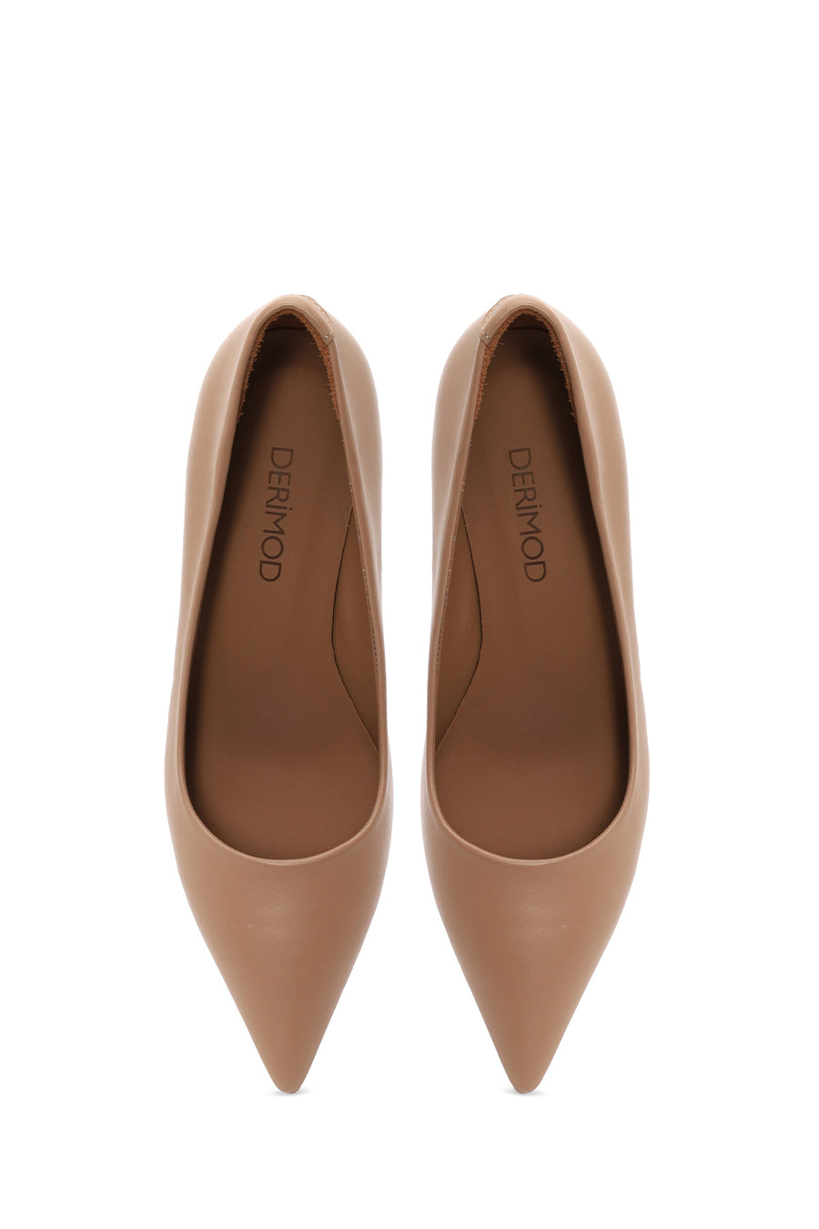 Woman Beige Thin-Heeled Leather Stiletto