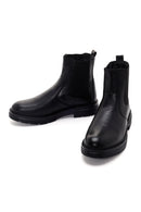 Men's Black Leather Casual Chelsea Boots | Derimod