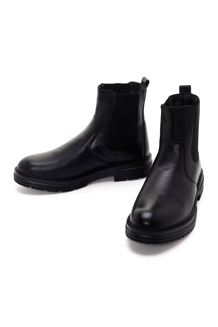 Men's Black Leather Casual Chelsea Boots