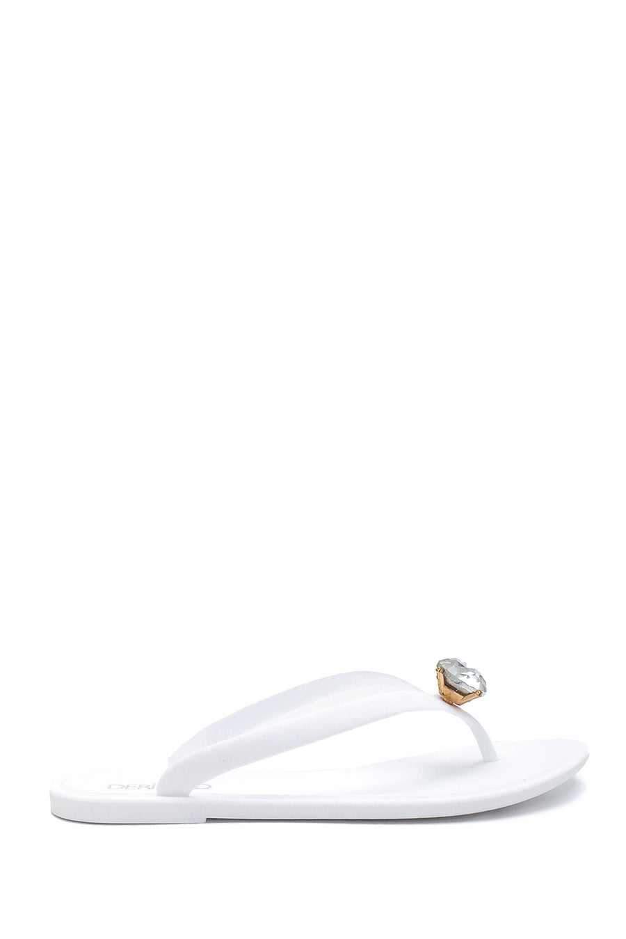 Women's White Stone Flip Flops 22SFE4900PV | Derimod