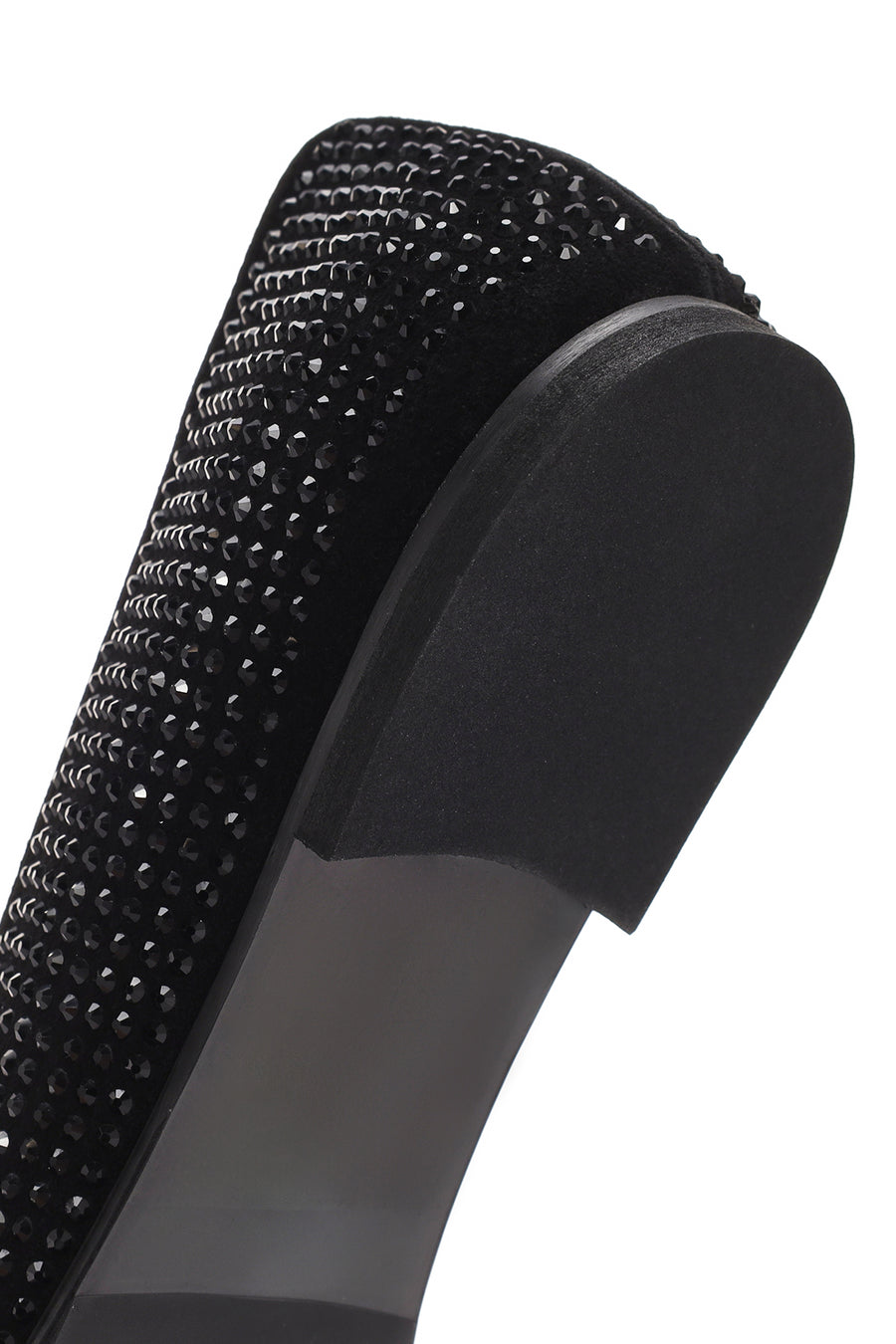 Women's Black Stone Leather Ballerinas
