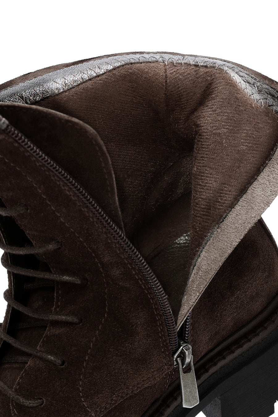 Woman Brown Zippered Thick-Soled Suede Leather Postal Boots