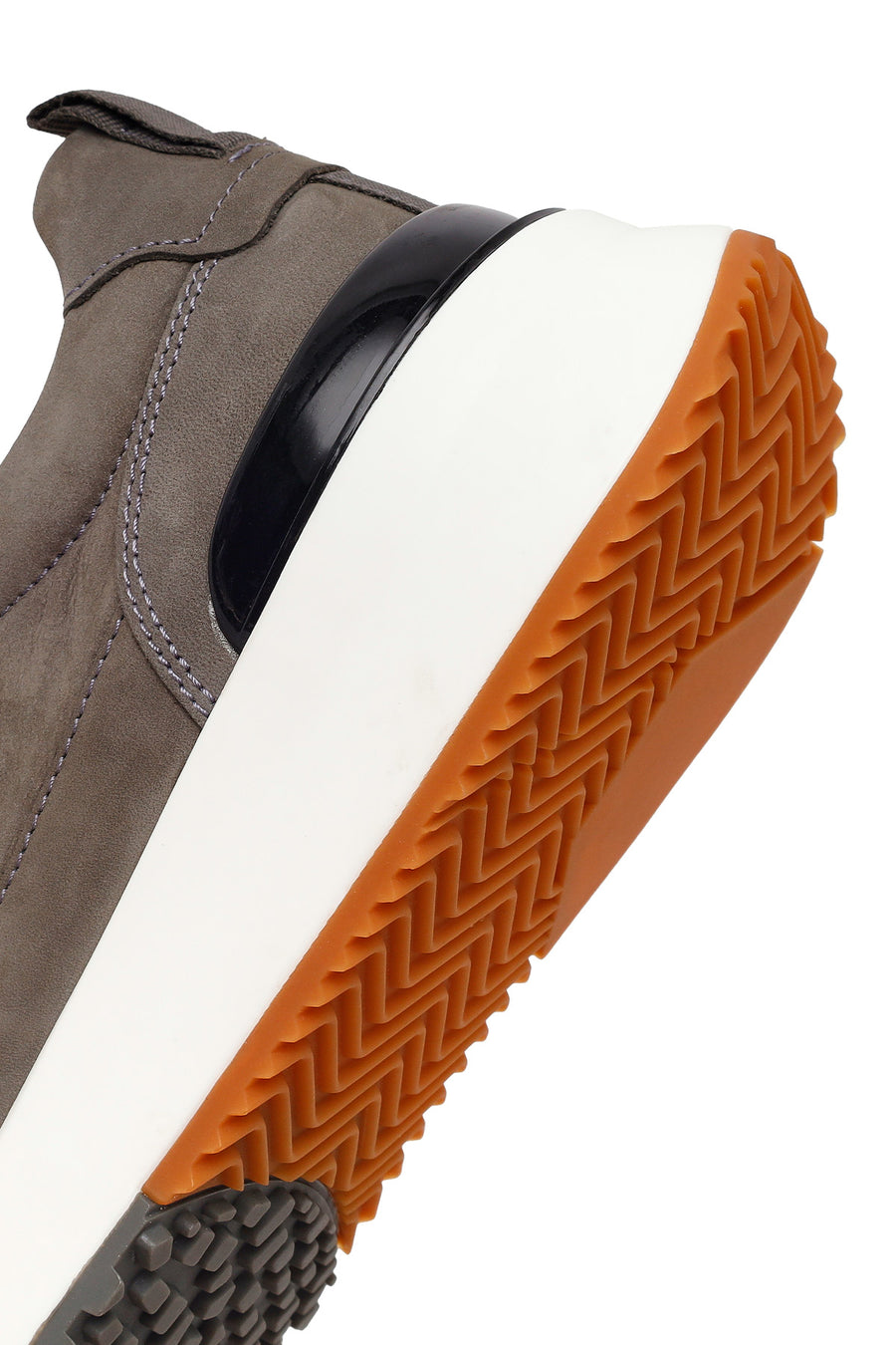 Erkek Gri Bağcıklı Kalın Tabanlı Nubuk Deri Casual Sneaker