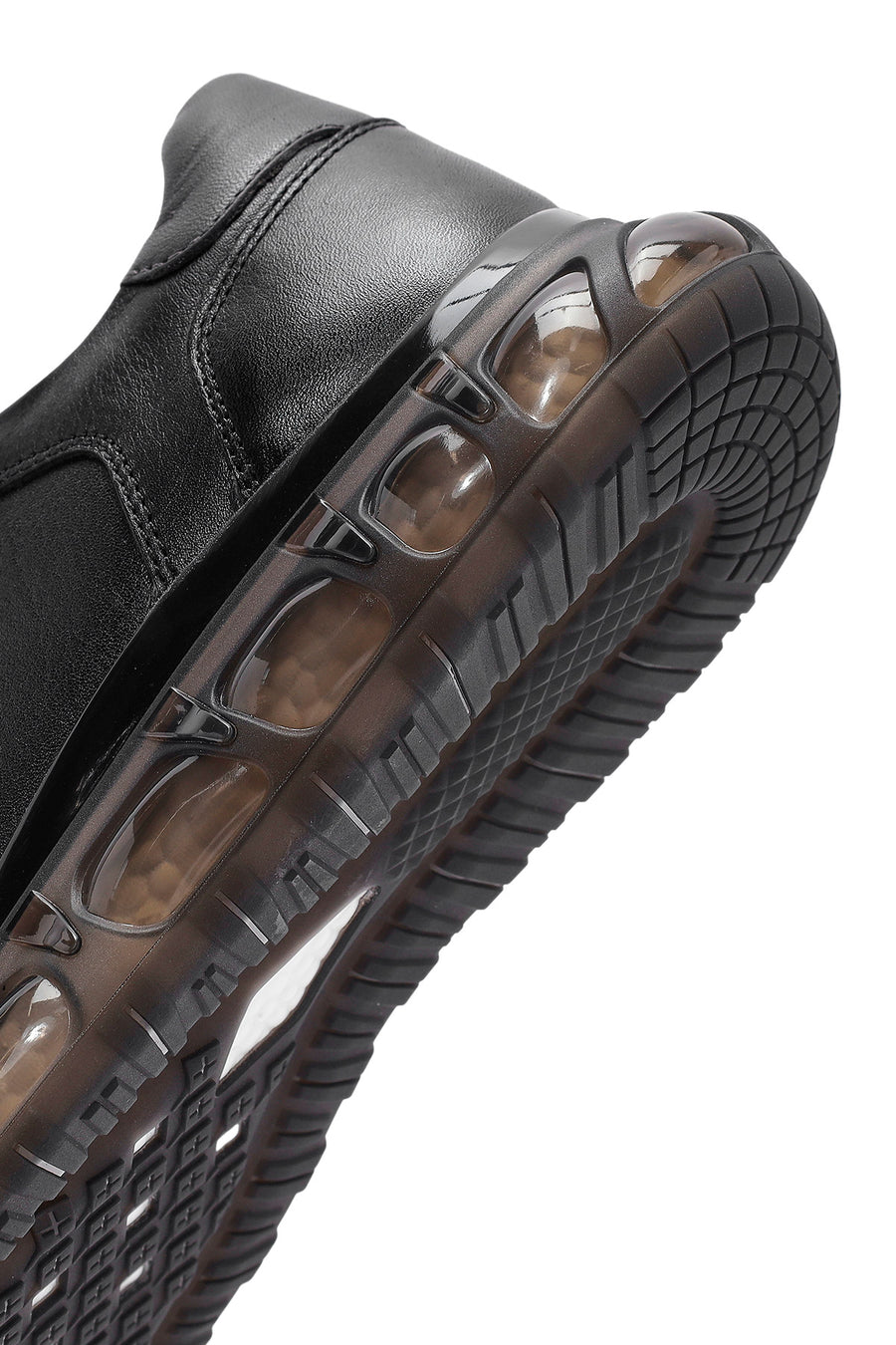 Erkek Siyah Bağcıklı Deri Sneaker
