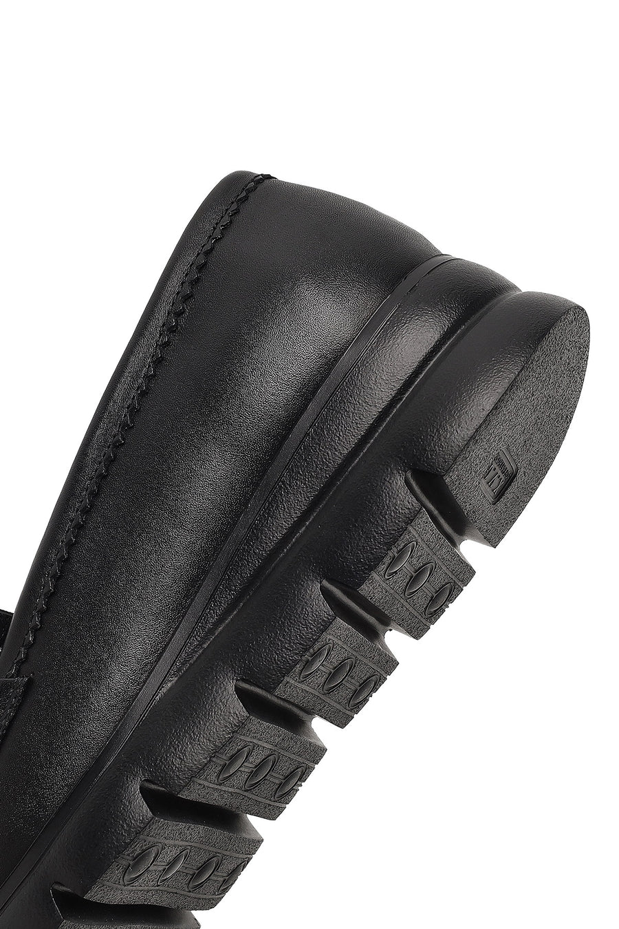 Kadın Siyah Dolgu Topuklu Deri Comfort Loafer