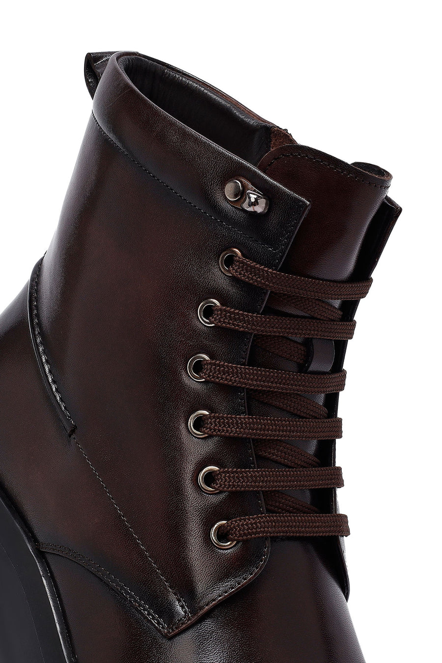 Men's Brown Zippered Thick Sole Leather Boat