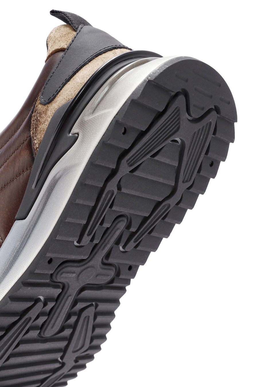 Erkek Kahverengi Bağcıklı Deri Sneaker