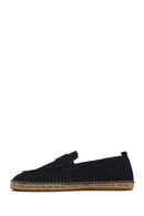 Men's Navy Blue Suede Leather Espadrille | Derimod