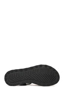 Women's Black Strappy Leather Sandals | Derimod