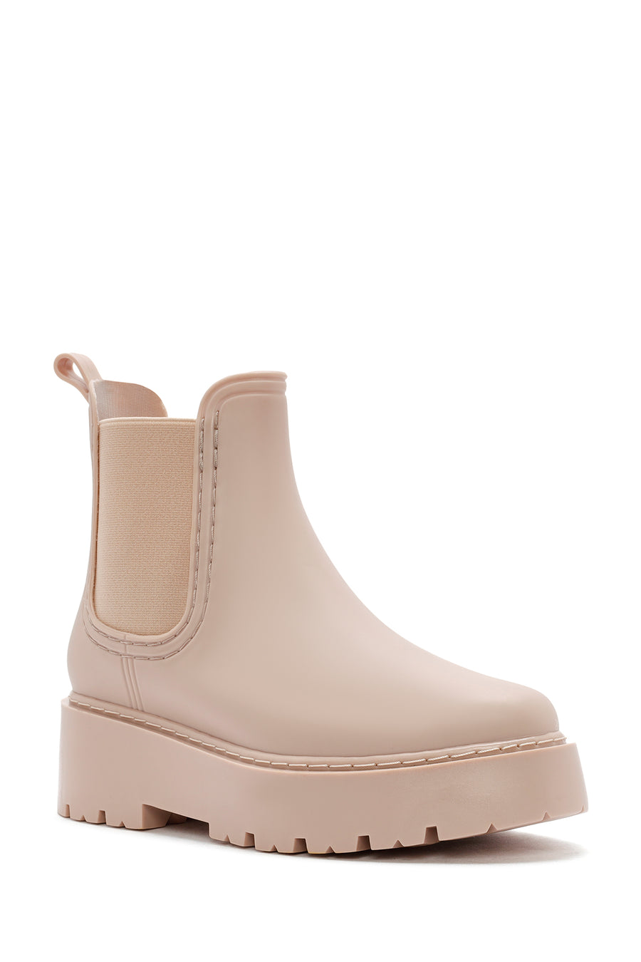 Women's Beige Thick Soled Rain Boots