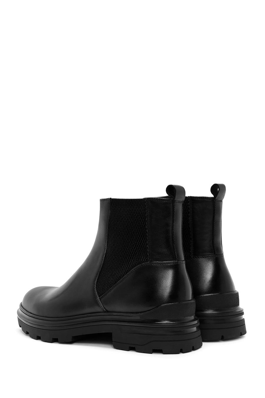 Male Black Leather Chelsea Boots