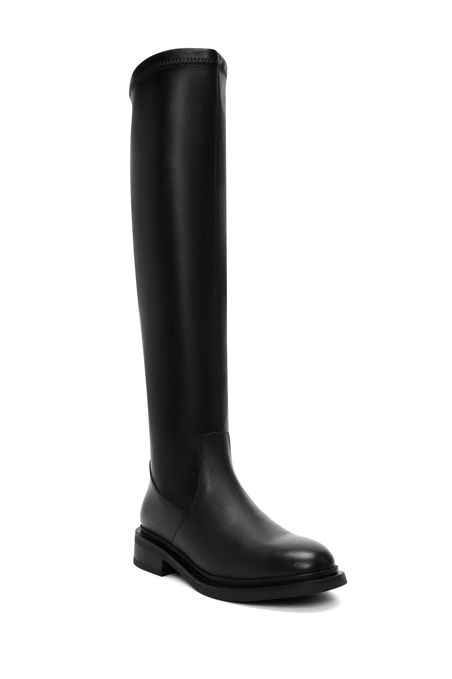 Women's Black Zippered Leather Boots