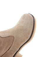 Women's Brown Suede Leather Heeled Boots | Derimod