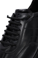 Men's Black Lace-Up Leather Casual Sneakers | Derimod