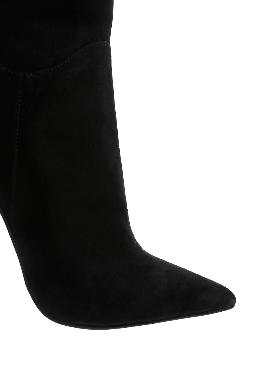 Women's Black High Thin Heeled Suede Leather Classic Boots