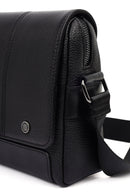 Male Black Leather Messenger Bag | Derimod