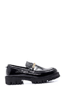 Women's Leather Patent Leather Buckle Loafer | Derimod
