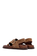 Women's Mink Suede Leather Flip Flop Sandals | Derimod