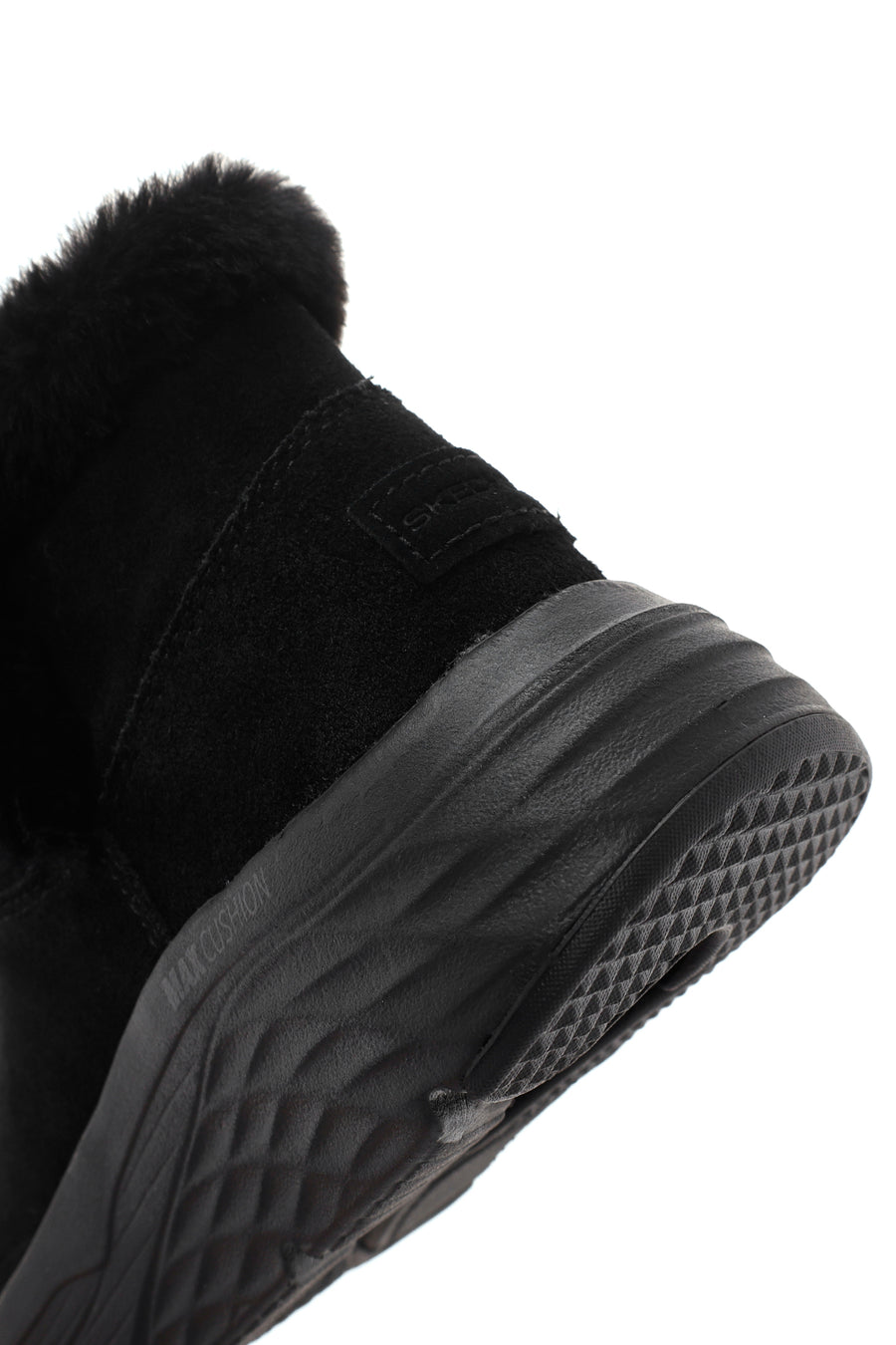 Skechers Women's Black Max Cushioning Suede Leather Thick Soled Casual Boots