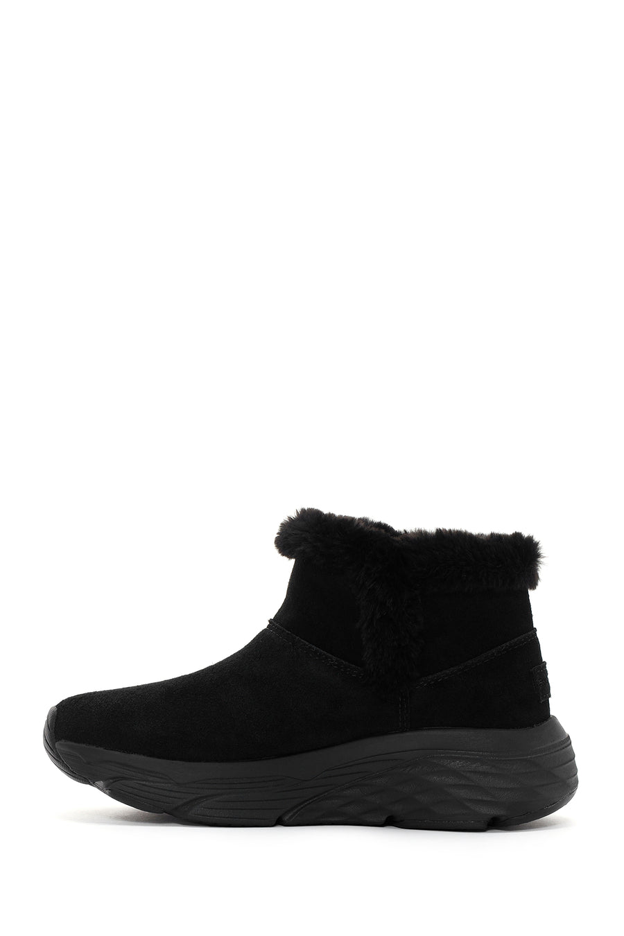 Skechers Women's Black Max Cushioning Suede Leather Thick Soled Casual Boots