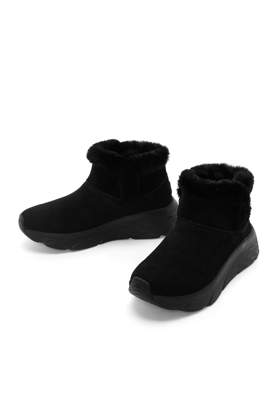 Skechers Women's Black Max Cushioning Suede Leather Thick Soled Casual Boots