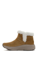 Skechers Women's Tan Max Cushioning Suede Leather Thick Soled Casual Boots | Derimod