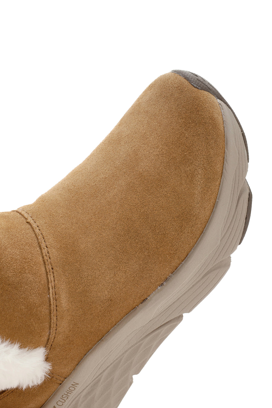 Skechers Women's Tan Max Cushioning Suede Leather Thick Soled Casual Boots