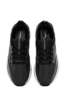 Woman Black Lace-Up Leather Sneaker | Derimod